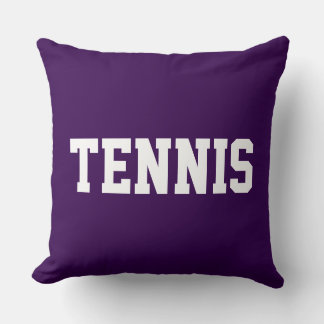 Coussin TENNIS Athletic White Text On Colorful Deep Purple