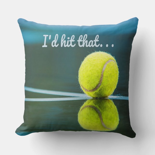 Coussin Tennis-ball je frappais ce cadeau drôle (Recto)