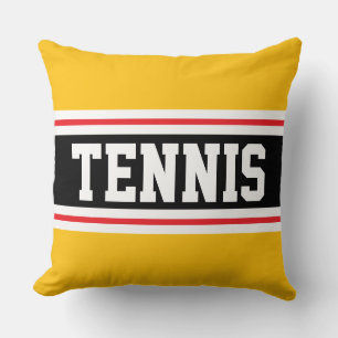 Coussin TENNIS Gras Sportif Rouge Orange Noir Rayures