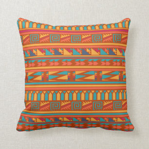 Coussin Terracotta Abstrait Aztec Tribal Motif à imprimer