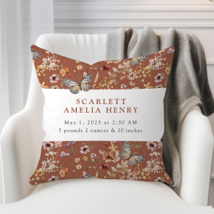 Coussin Terracotta Bohème Fleur Sauvage Statistiques Bébé