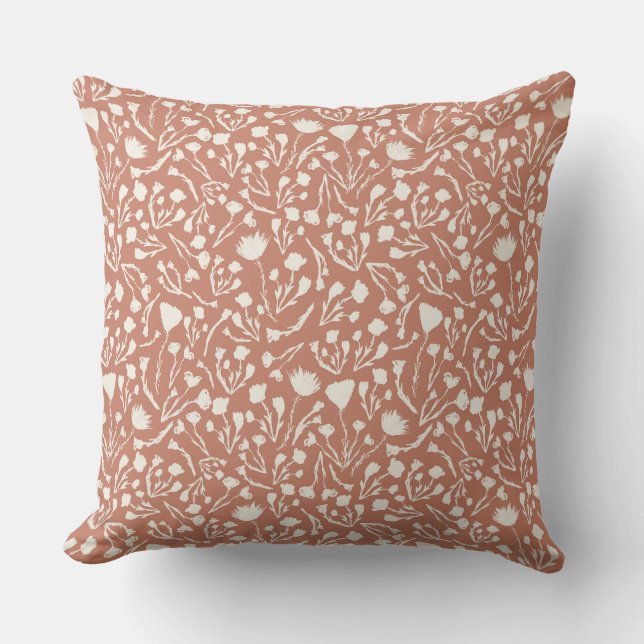 Coussin Terracotta Botanique pour la maison naturelle (Recto)