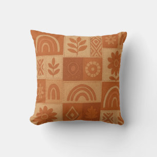 Coussin Terracotta Patchwork Quilt Rustic Farmhouse Floral