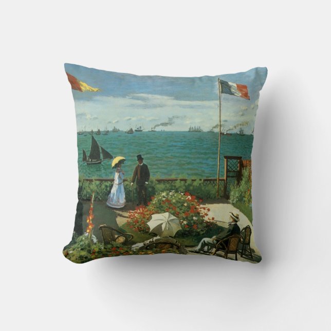 Coussin Terrasse en bord de mer à Claude Monet (Recto)