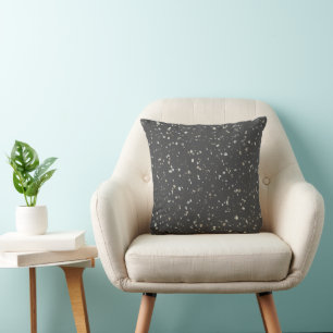 Coussin Terrazzo gris foncé moderne