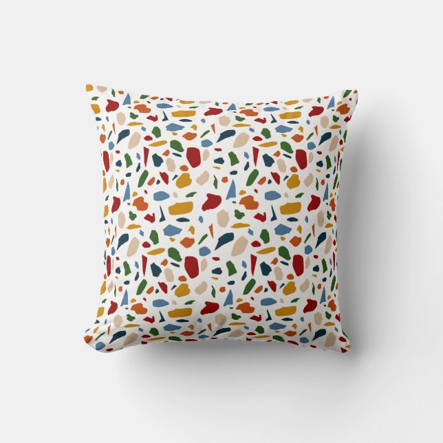 Coussin Terrazzo Motif coloré (Recto)