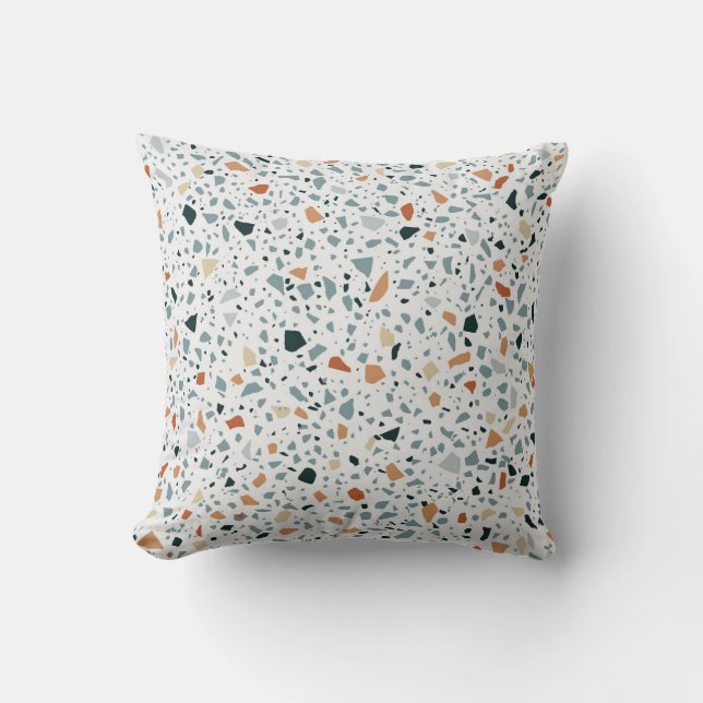 Coussin Terrazzo sol marbre sans soudure patter artisanal (Recto)