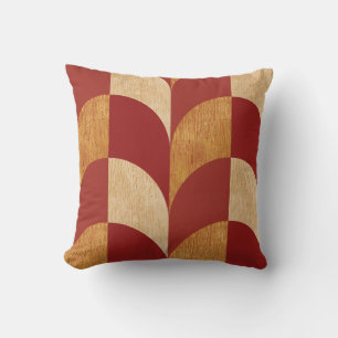 Coussin Terre Cuite Rétro Or Géométrique du Milieu du Sièc