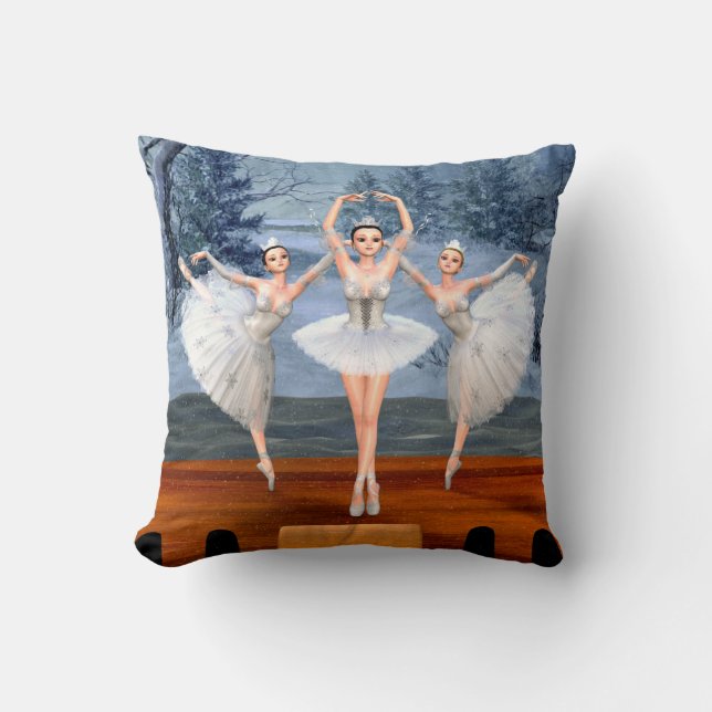 Coussin Terre de la danse de neige Ballerinas (Recto)