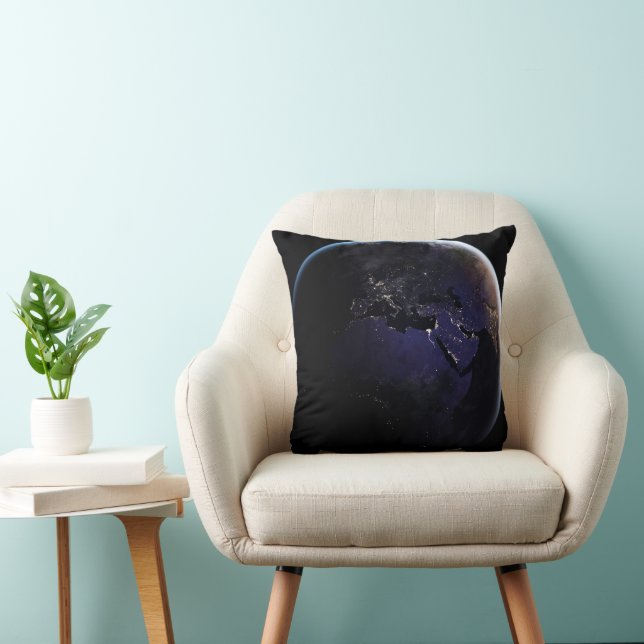 Coussin Terre Pleine Montrant Les Lumières De La Ville D'E (Chaise)