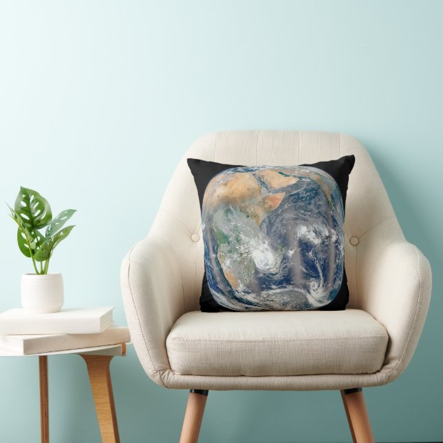 Coussin Terre Pleine Montrant L'Hémisphère Est. (Chaise)
