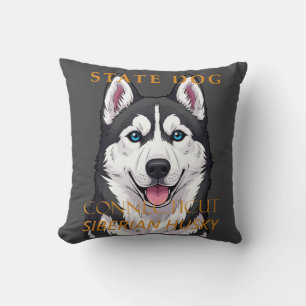 Coussin Territoire du Connecticut Chien Husky de Sibérie