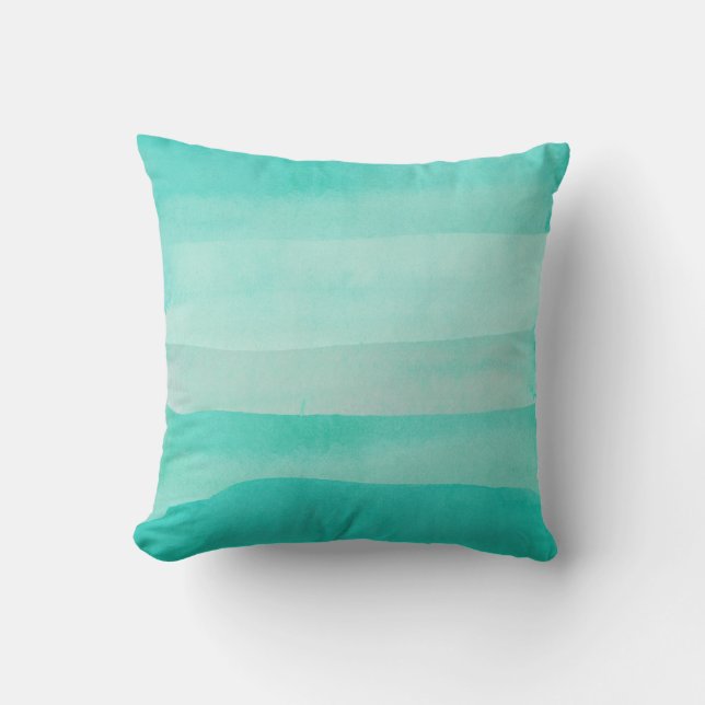 Coussin Test de peinture verte de la mer Aqua (Recto)