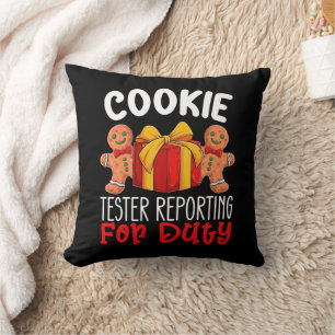Coussin Testeur de biscuits en service, drôle de Noël