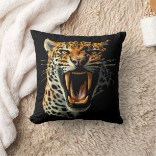 Coussin Tête d'attaque du léopard