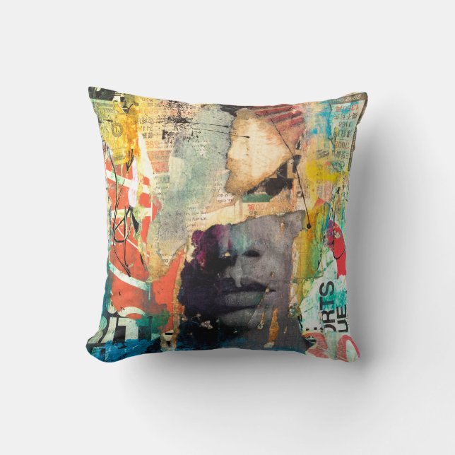 Coussin Tête de collage (Recto)