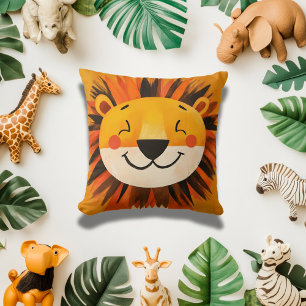 Coussin Tête de Lion Amusante Décoration de Nurserie sur l
