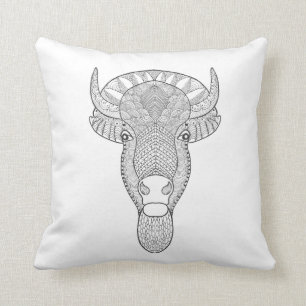 Coussin Tête de Taureau de style