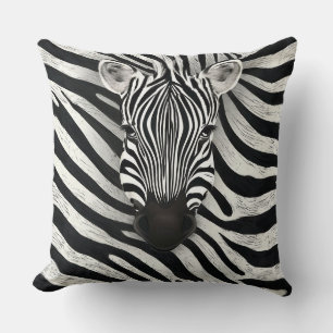 Coussin Tête de zèbre pour décoration de canapé-lit