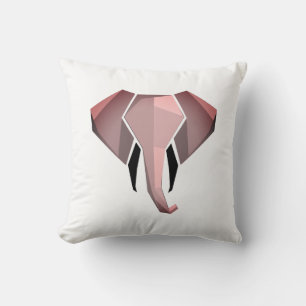 Coussin Tête d'éléphant géométrique à formes simples