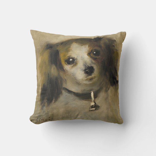 Coussin Tête d'un chien, 1870 (huile sur la toile) (Recto)