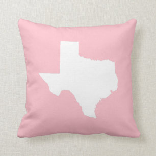 Coussin Texas rose et blanc