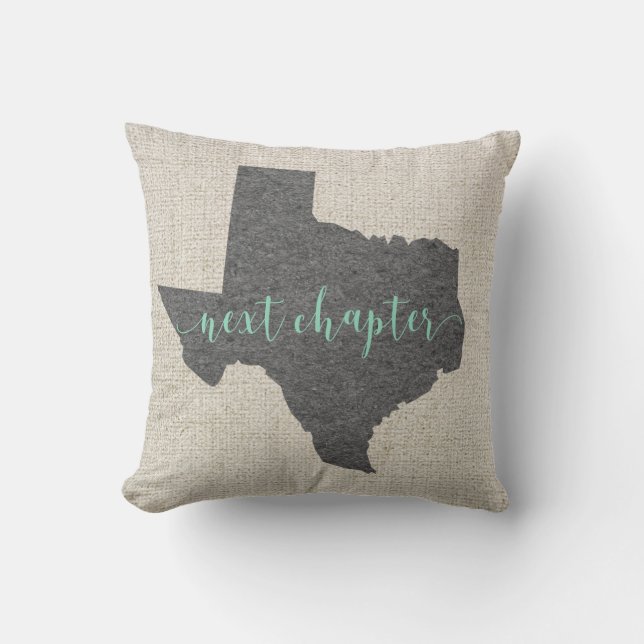 Coussin Texas Rustic Grey Off White Burlap Look (Recto)