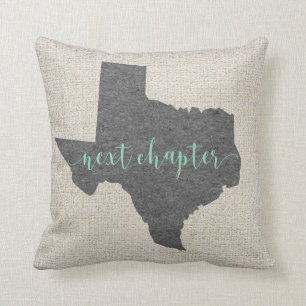 Coussin Texas Rustic Grey Off White Burlap Look
