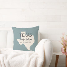 Texas State Map Nom personnalisé et date