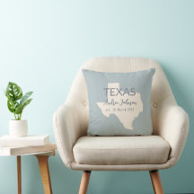 Texas State Map Nom personnalisé et date