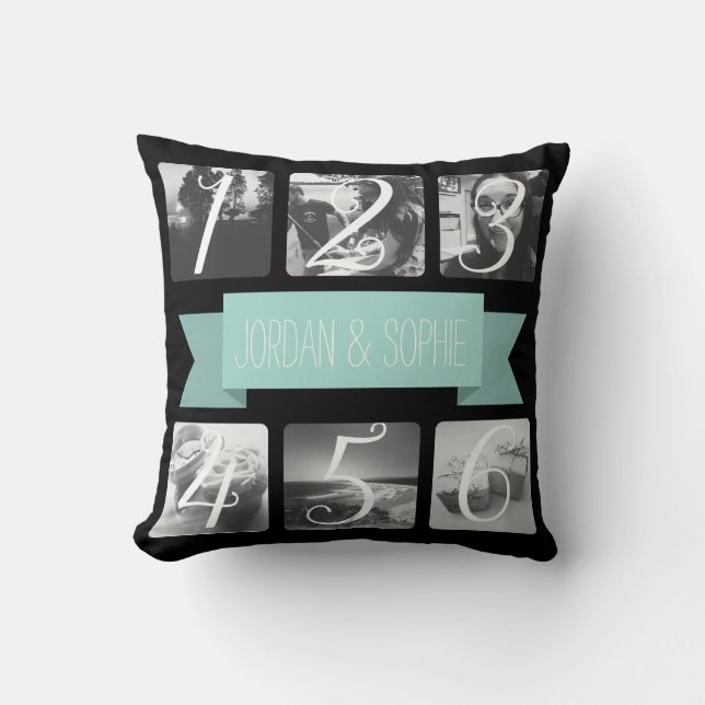 Coussin Texte de la bannière photo personnalisée (Recto)