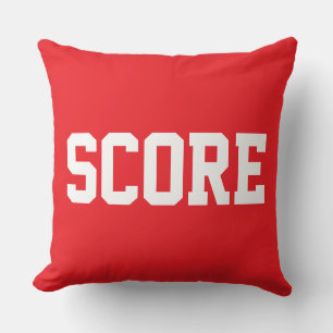 Coussin Texte de SCORE athlétique blanc gras amusant sur f