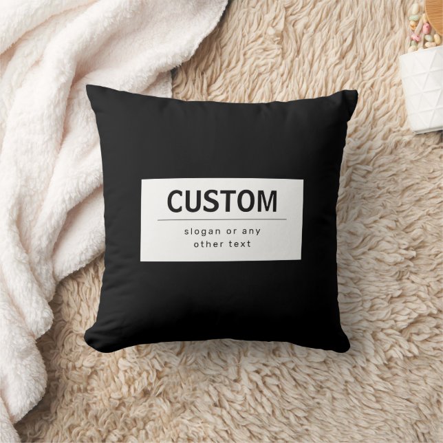 Coussin Texte modifiable moderne en gras | Noir & Blanc (Couverture)