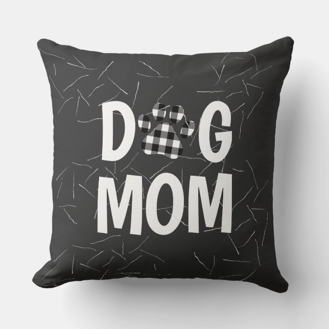 Coussin Texte Paid DOG MOM avec cheveux (Recto)