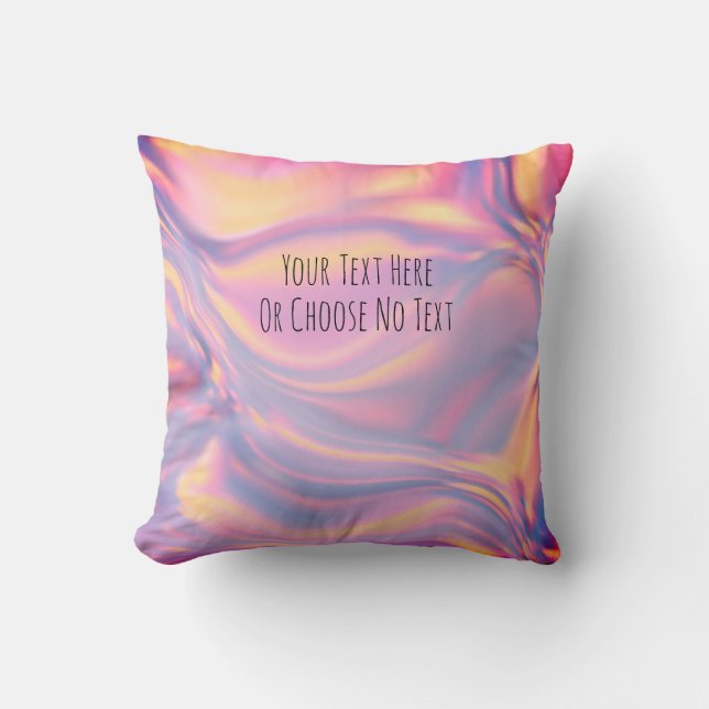 Coussin Texte Personnalisé / Iridescente Holographique Hui (Recto)
