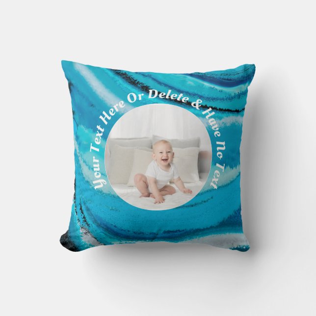 Coussin Texte personnalisé / Photos sur pierre de marbre b (Recto)