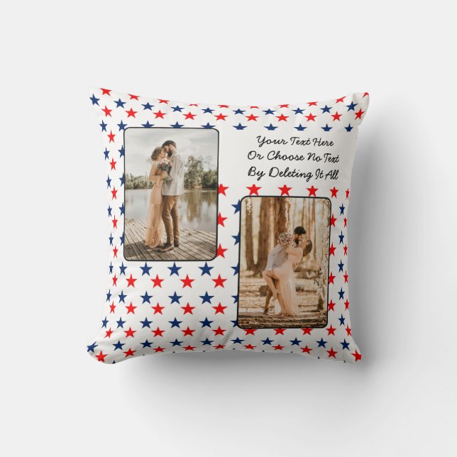 Coussin Texte / Photo Rouge Blanc Bleu Vidéos d'été (Recto)