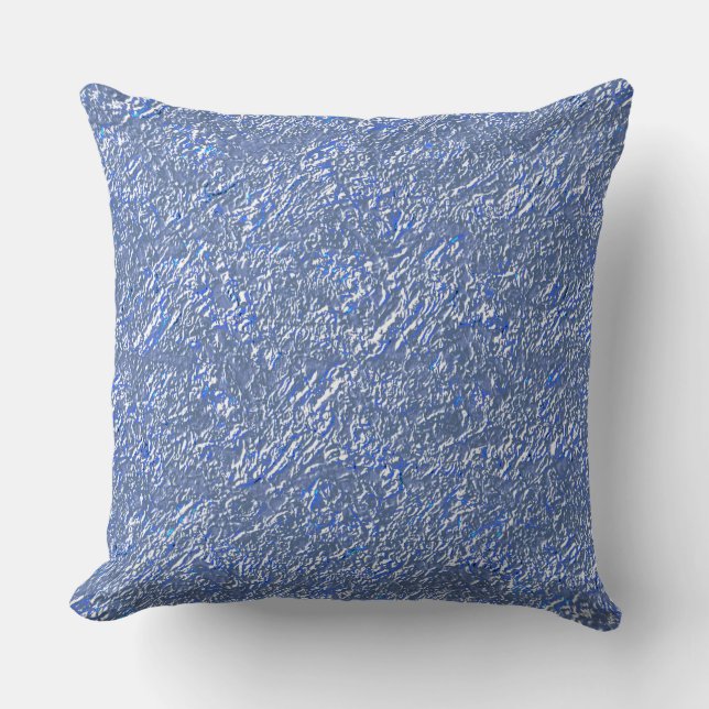 Coussin Textura rústica azul e efeito prateado (Recto)