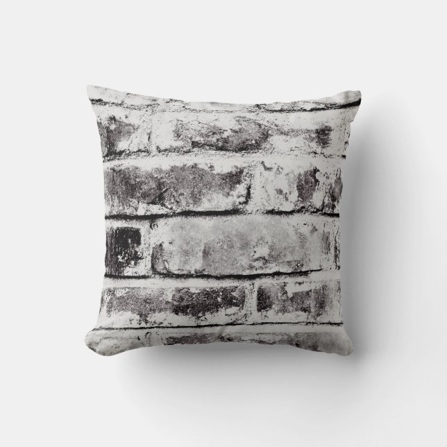 Coussin Texture de brique rustique industrielle à contrast (Recto)