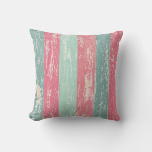 Coussin texture de clôture en bois rose et vert
