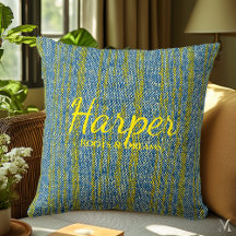 Texture de Denim bleu et jaune | Maison Rustique p