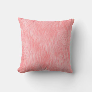 Coussin Texture de la fourrure de laine rose souple