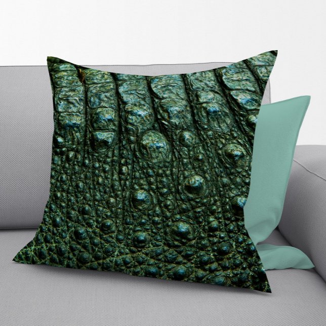 Coussin Texture de la peau de l'alligator vert (Créateur téléchargé)