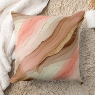 Coussin Texture de marbre organique avec terre brûlée et o