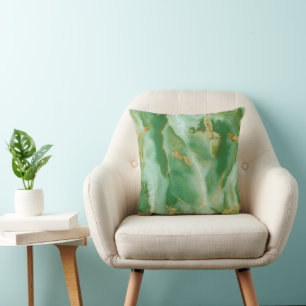 Coussin Texture de pierre blanche et verte