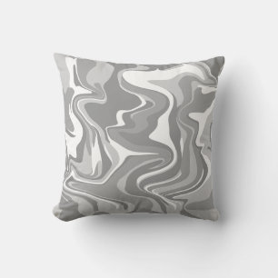 Coussin Texture de tourbillon de marbre abstrait - Tons gr