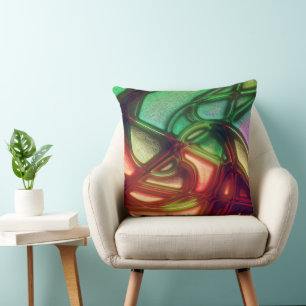 Coussin texture design avec rayures et couleurs métallique