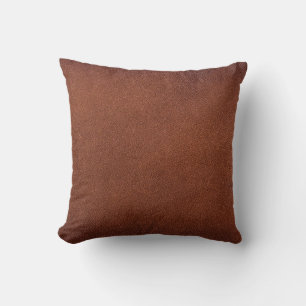 Coussin texture en cuir Brown