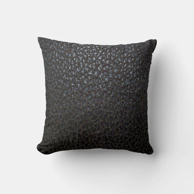 Coussin Texture en cuir noire (Recto)