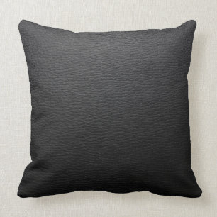 Coussin Texture en cuir Vintage noir moderne Imprimer